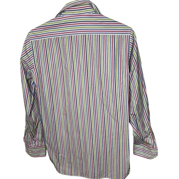 - Tailorbyrd striped cotton shirt ,sz Med.Multi color,colorful,multimedia,2 tone - Picture 9 of 14